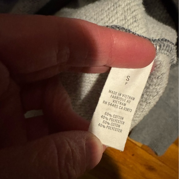 Aerie Gray Women’s Off the Shoulder Sweatshirt with Raw Edge Ties - Picture 4 of 6